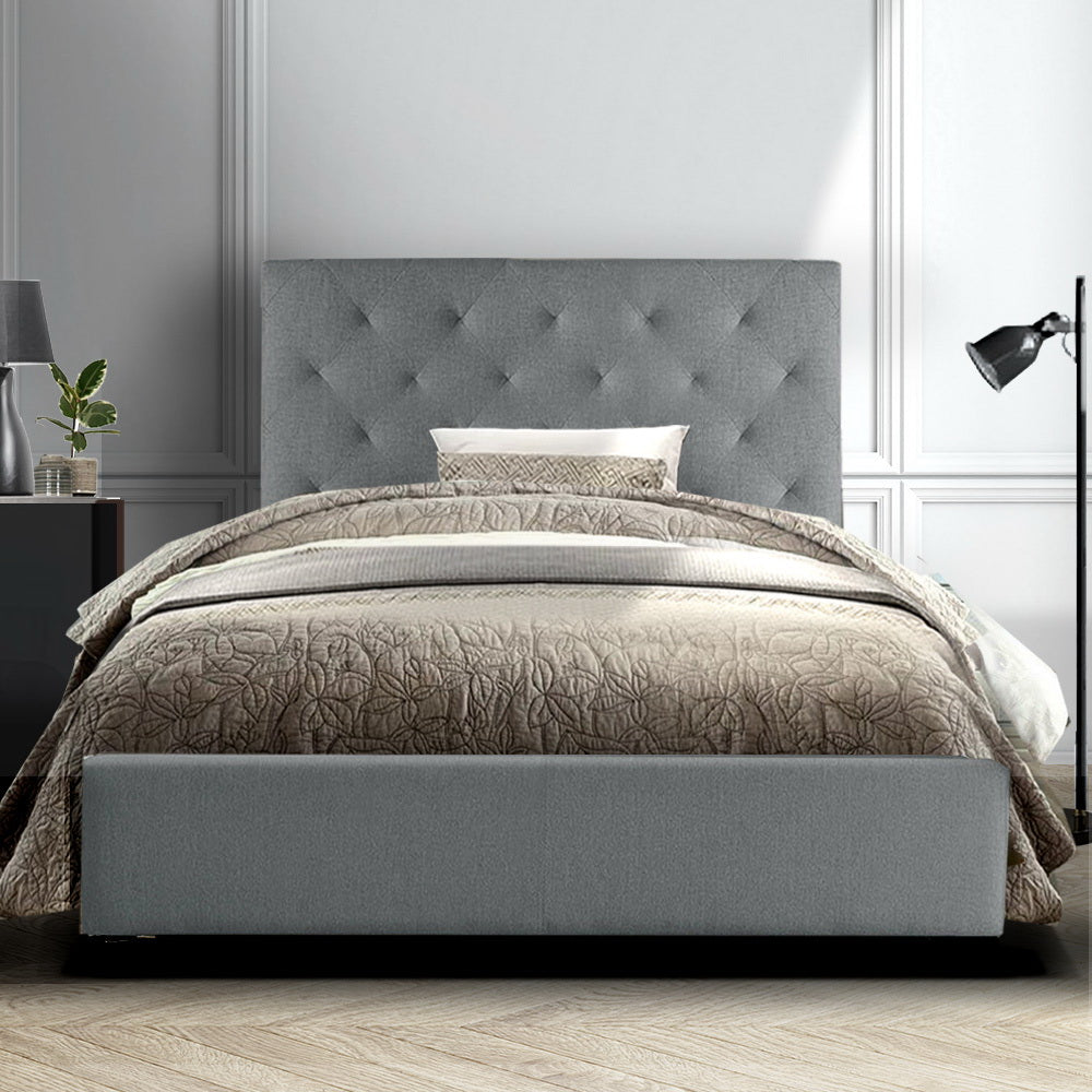 Artiss Van Bed Frame Fabric - Grey Single