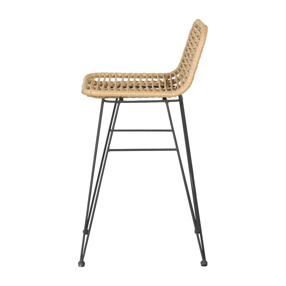 2x Bar Stools Rattan Nature