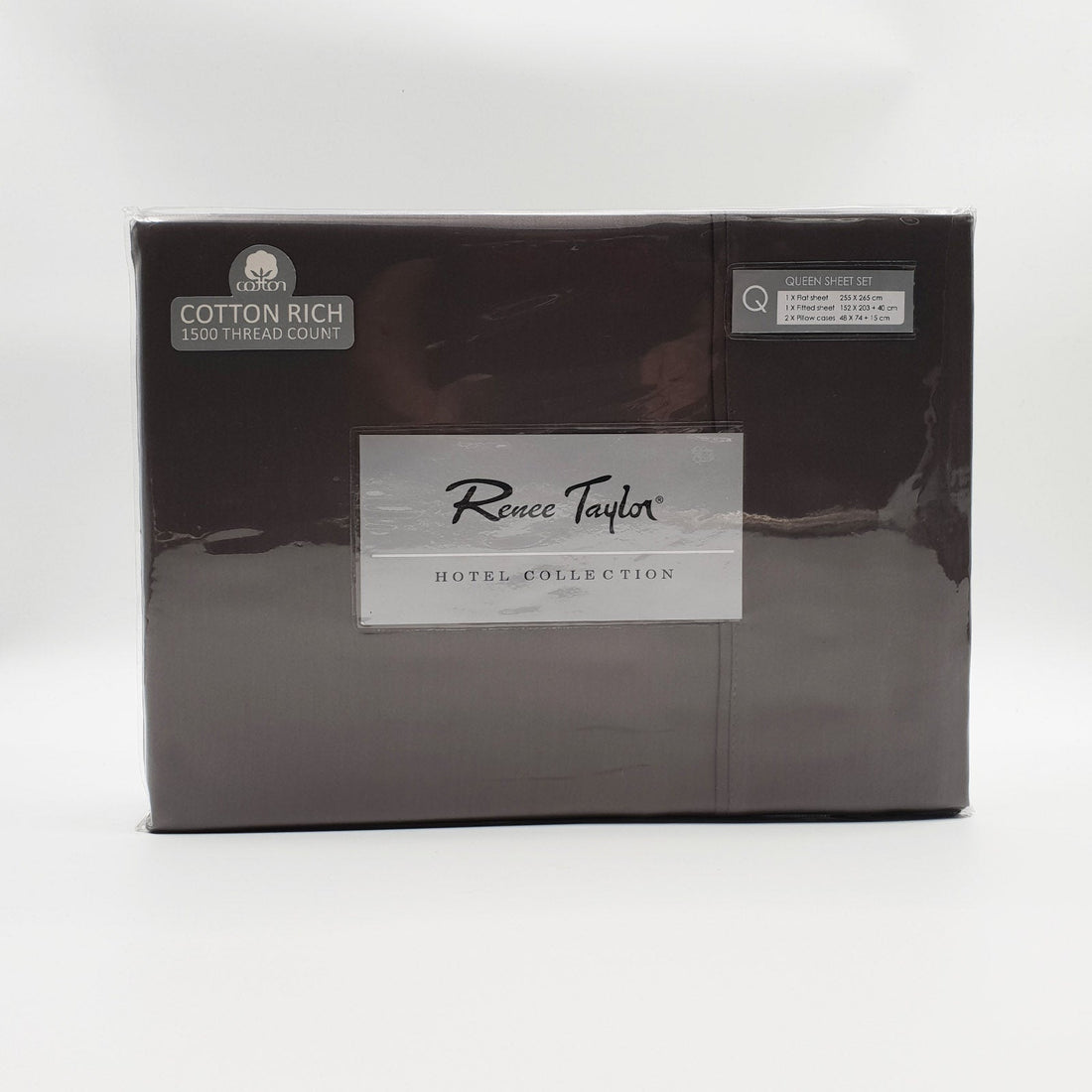 Renee Taylor 1500 TC Pure Soft Cotton Sheet Set King Dusk Grey