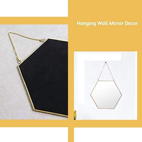 Hanging Wall Mirror Decor (Gold Color)