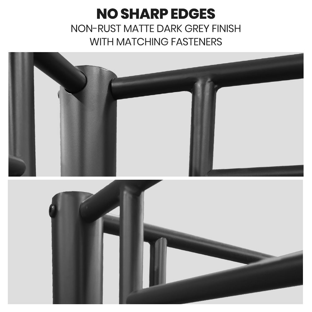 Single Size Slumber 2in1 Metal Bunk Bed Frame, with Modular Design, Dark Matte Grey