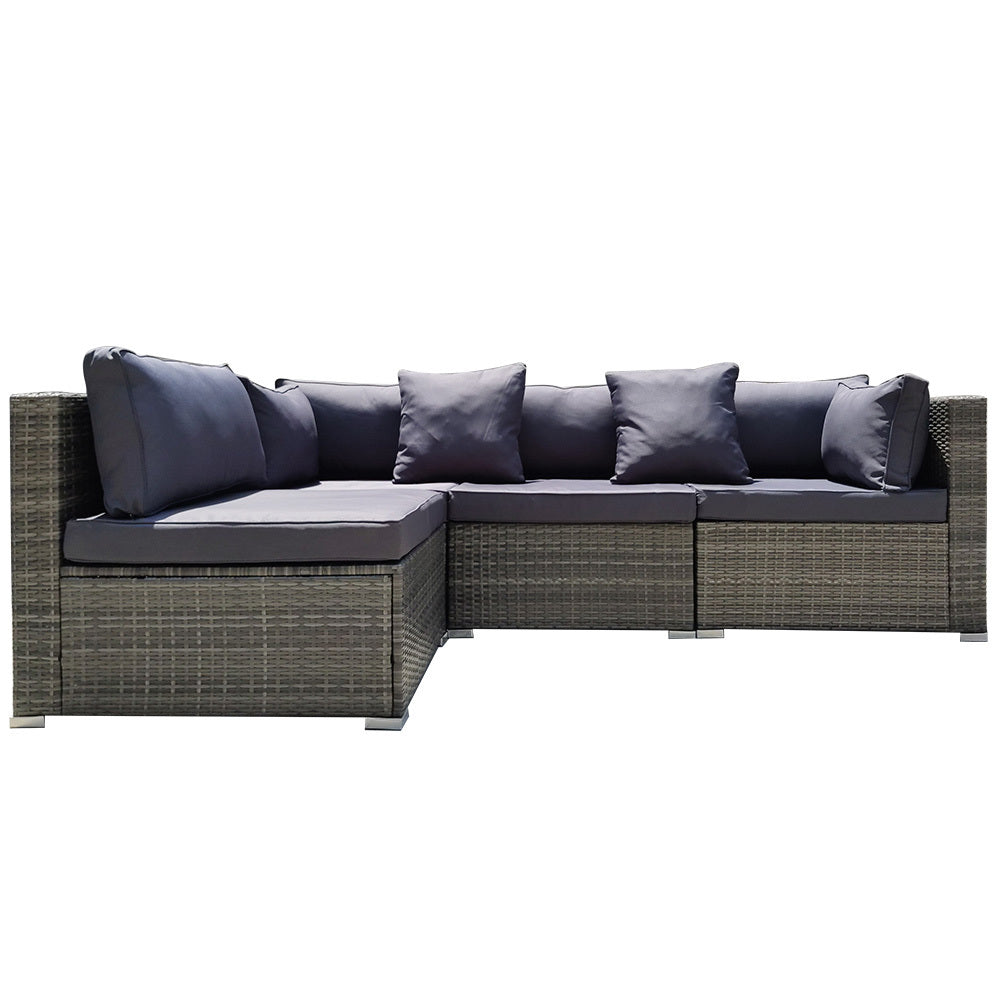 4 Seater Modular Outdoor Lounge Sofa Setting, Grey