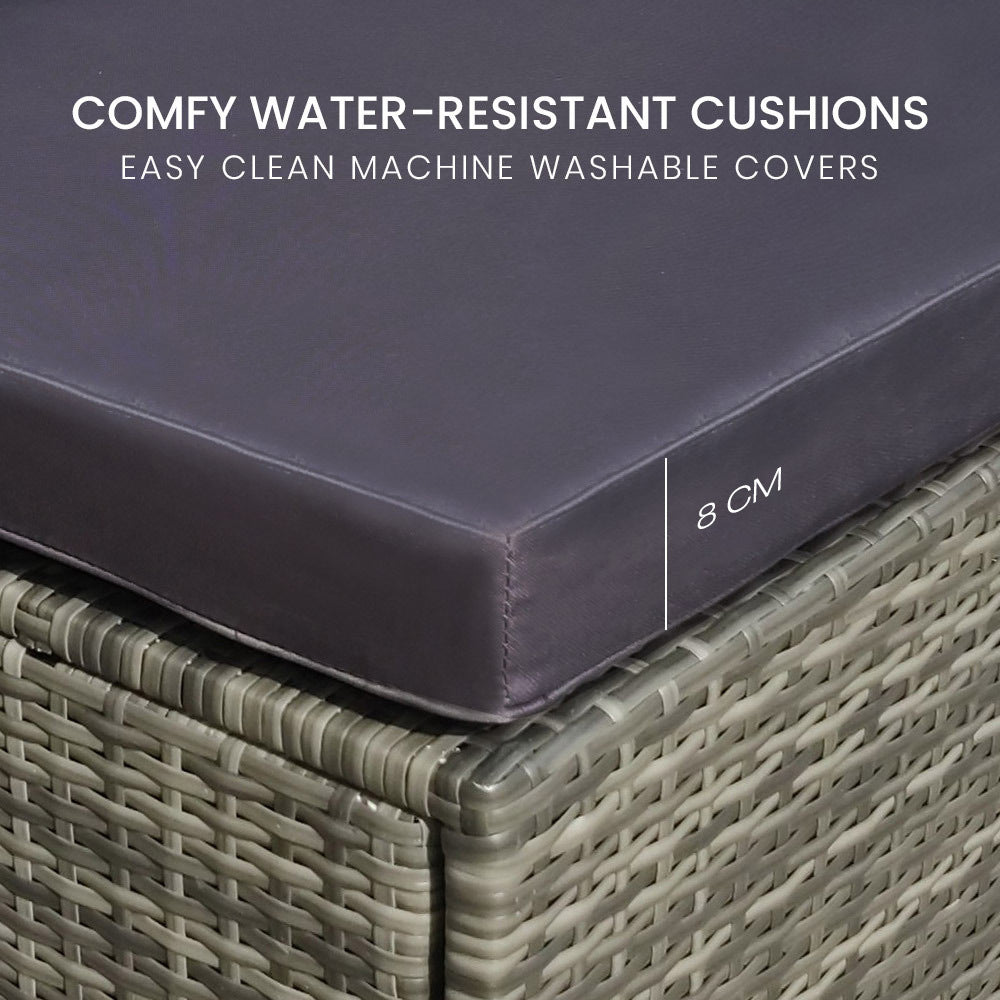 4 Seater Modular Outdoor Lounge Sofa Setting, Grey