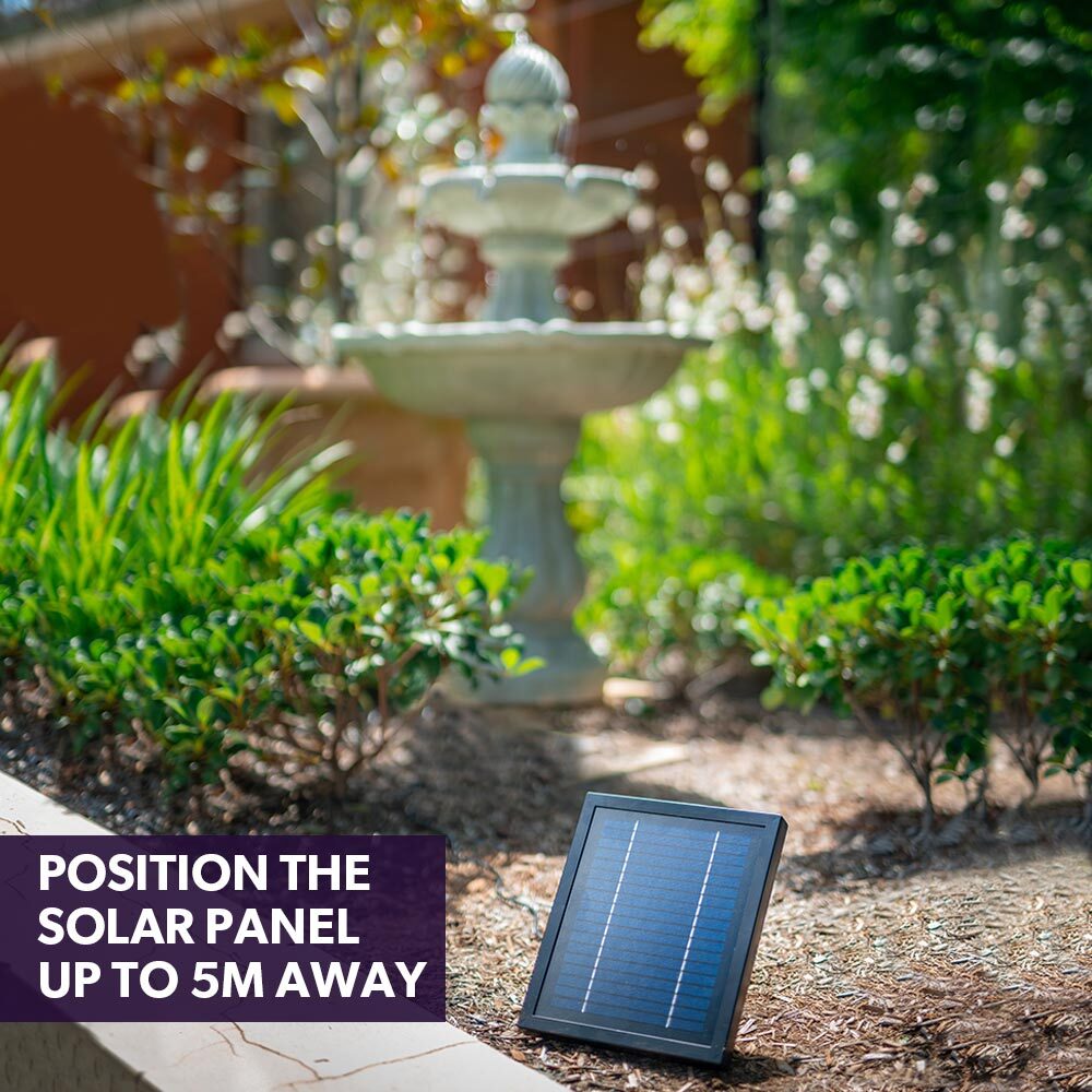 3 Tier Solar Powered Water Feature Fountain Bird Bath - Light Grey
