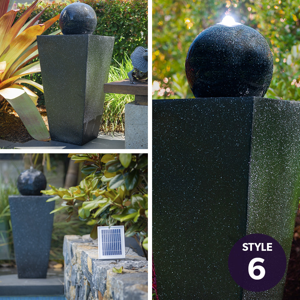 3 Tier Solar Powered Water Feature Fountain Bird Bath - Light Grey