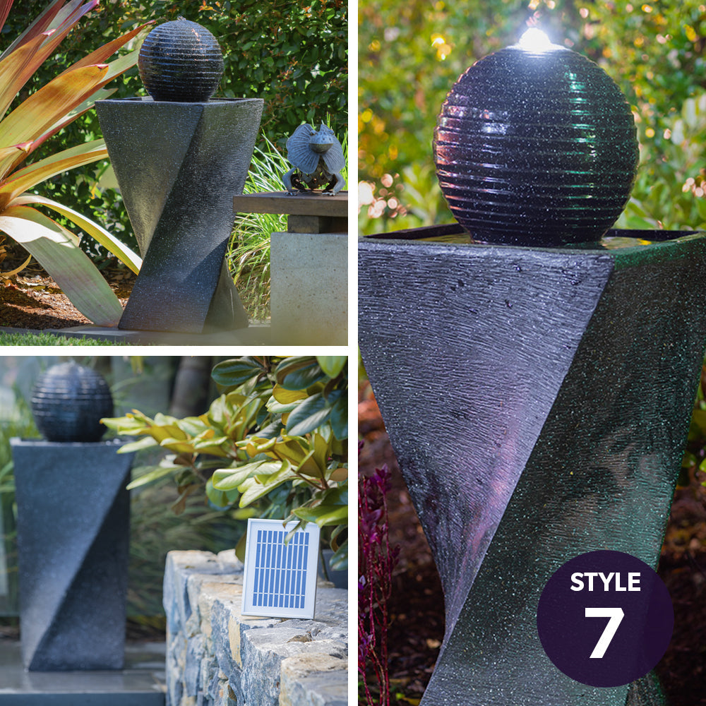 3 Tier Solar Powered Water Feature Fountain Bird Bath - Light Grey