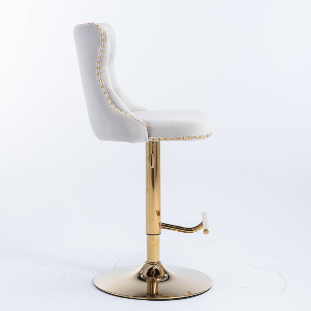 2x Height Adjustable Swivel Bar Stool  with Footrest