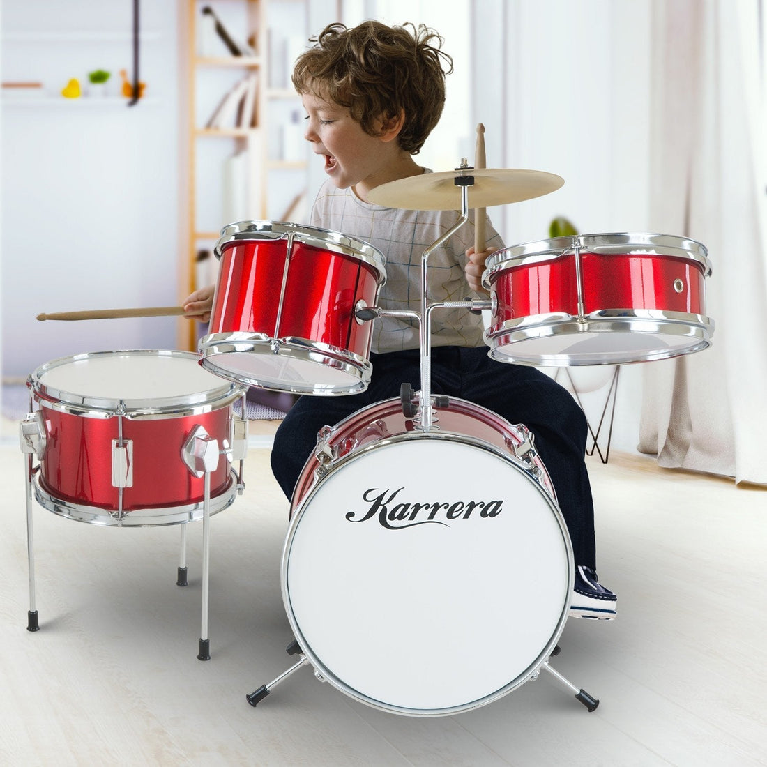 Children's 4pc Drum Kit - Red