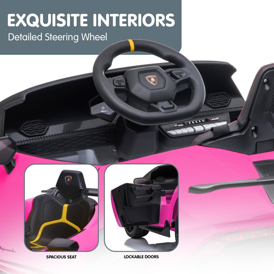 Kids Electric Ride On Car Remote Control by Kahuna - Pink