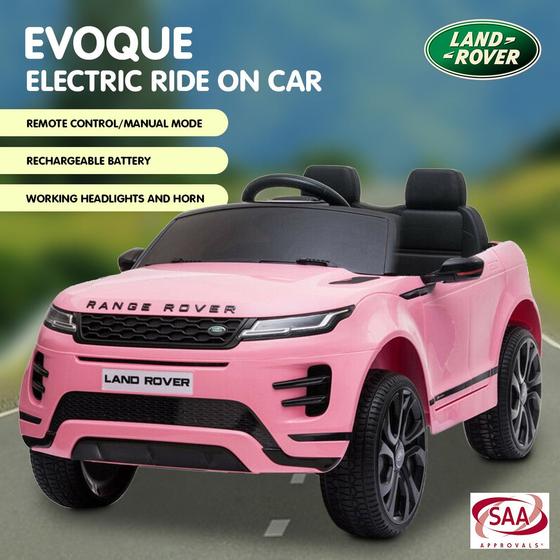 Licensed Kids Electric Ride On Car Remote Control - Pink