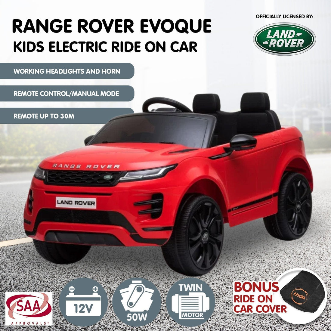 Licensed Kids Electric Ride On Car Remote Control - Red