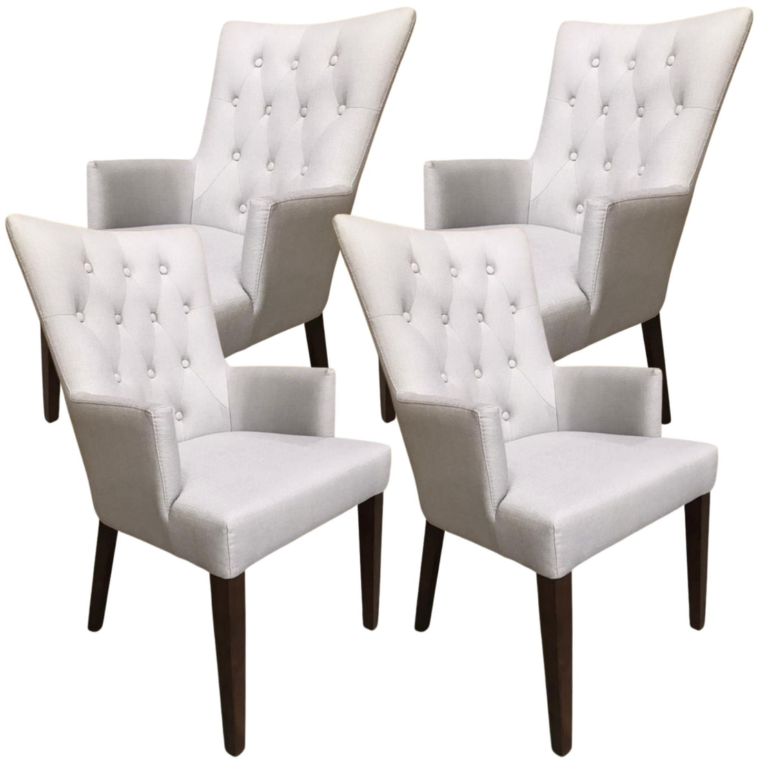 Set of 4 Carver Fabric Dining Chair French Provincial Solid Timber
