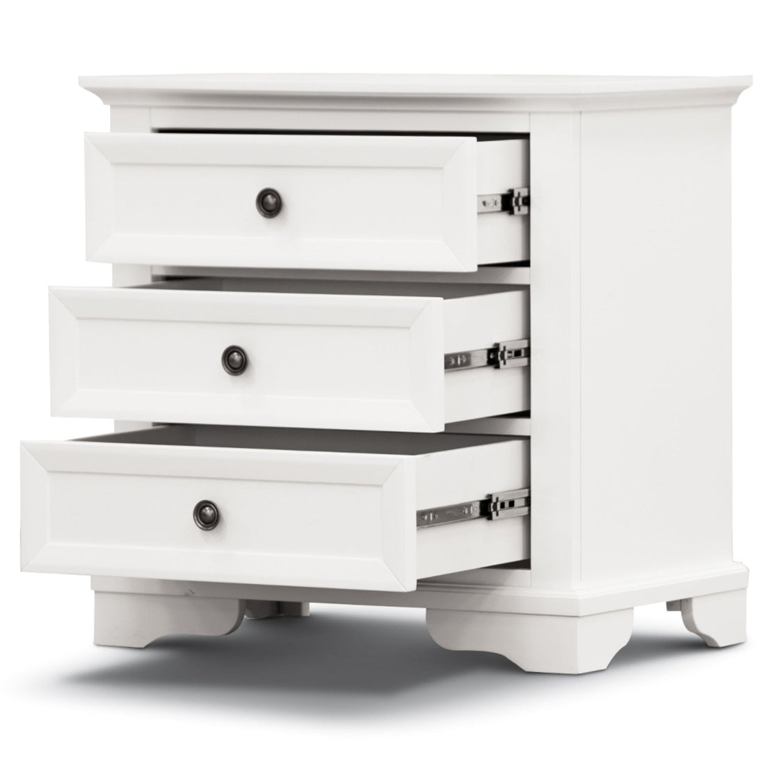 4pc Bedside Dresser Mirror Bedroom Chest of Drawers Set Cabinet - White