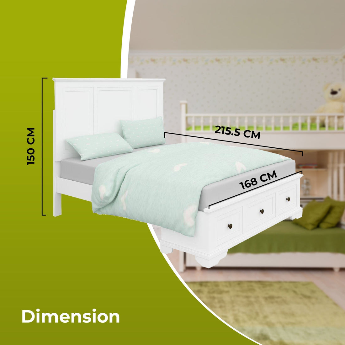 4pc Queen Bed Frame Bedroom Suite Timber Bedside Tallboy Package - White