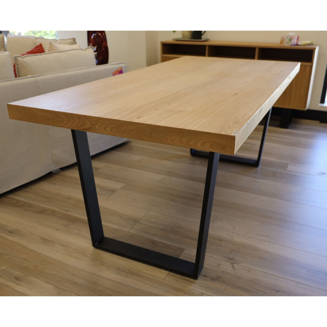9pc 210cm Dining Table Set 8 Arched Back Chair Elm Timber Wood