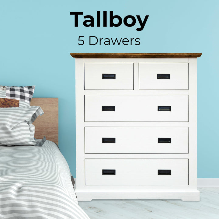 5 Chest of Drawers Solid Wood Storage Cabinet - Multi Color
