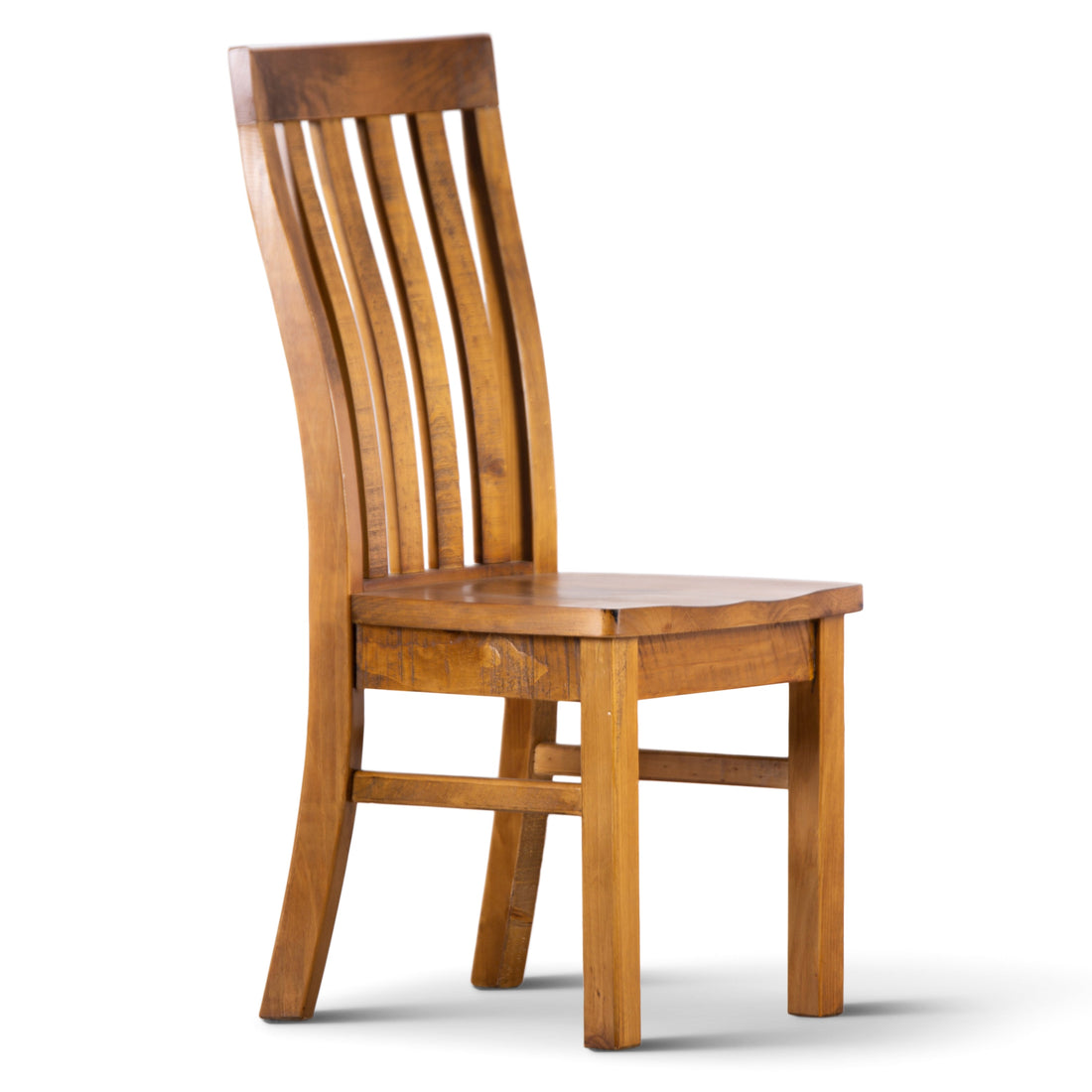 Set of 8 Solid Pine Timber Wood Seat - Rustic Oak