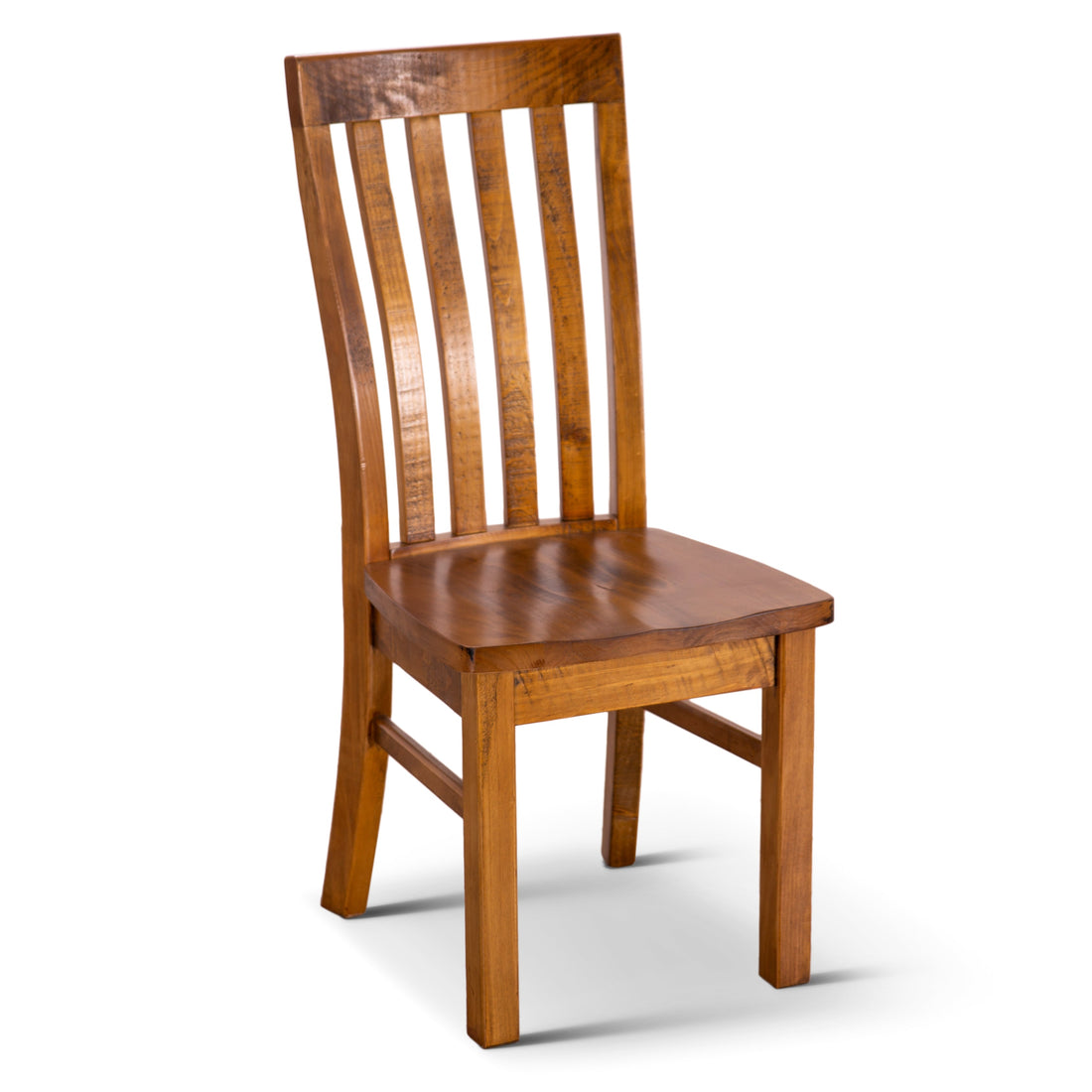 Set of 8 Solid Pine Timber Wood Seat - Rustic Oak