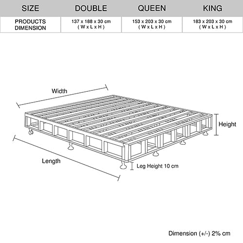 Queen Size Mattress Base Ensemble Solid Wooden Slat in Beige with Removable Cover