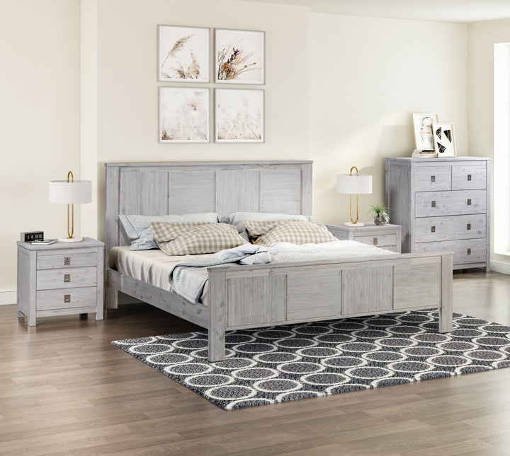 5 Pieces King Size Bedroom Suite with Solid Acacia Wood