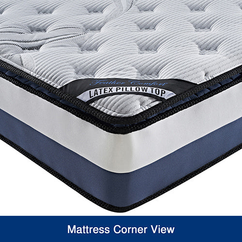 King Single Size Mattress Latex Pillow Top Pocket Spring Foam Medium Firm Bed