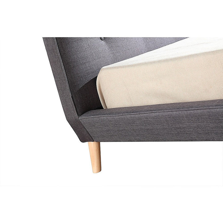 King Linen Fabric Deluxe Bed Frame - Grey