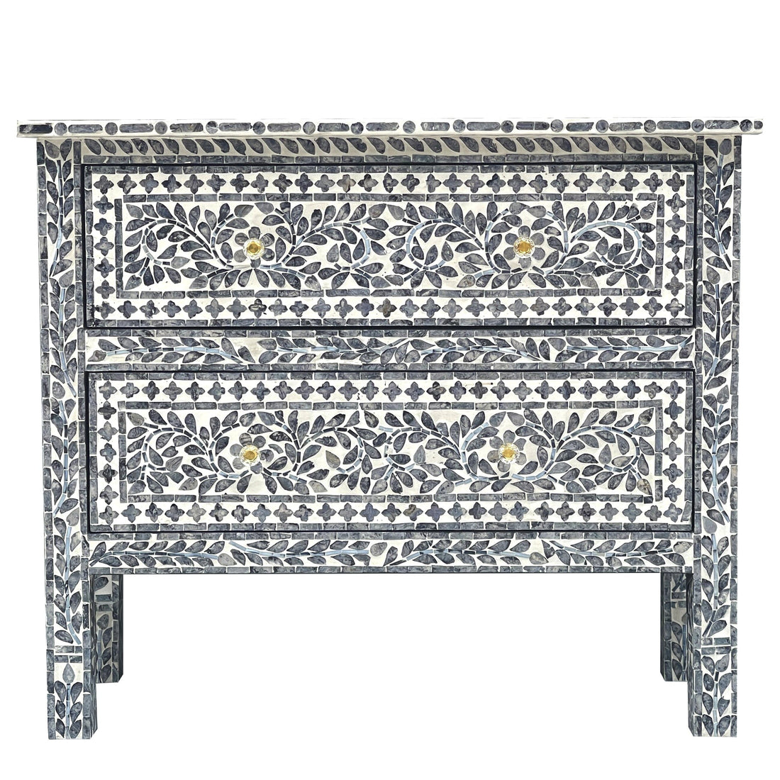 MOTHER OF PEARL HAND MADE SWIRL CHEST DRAWS