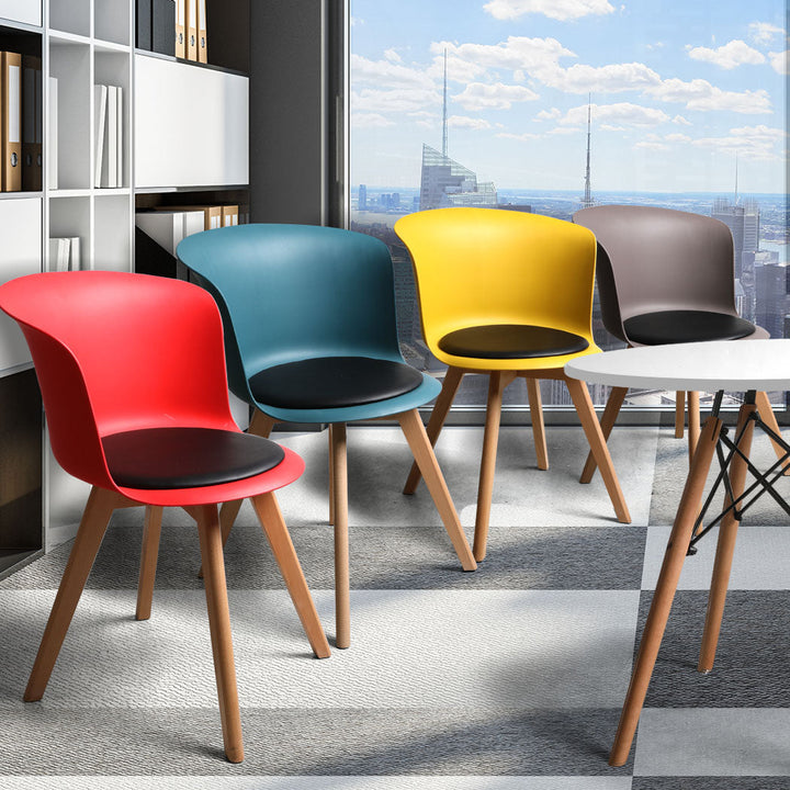 4Pcs Office Meeting Chair Set PU Leather Retro Chairs Type 3